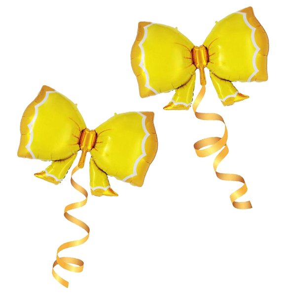 GLASNES Bow Foil Balloon 36 Inches Huge Bowtie Pink Balloon for Baby Shower, Wedding, Kids Theme Party Decoration (2 Pcs)