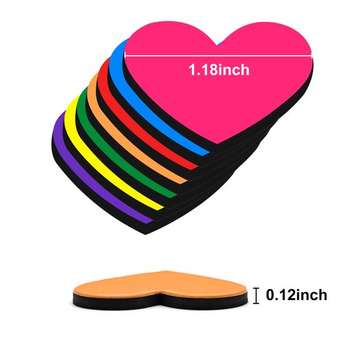 STARUBY 35 PCS Fridge Magnet Heart Refrigerator Magnets Functional Classroom Magnets Sets Colorful Refrigerator Magnets for Whiteboard, Map, Home Decoration, Arts Crafts, Office Organizing