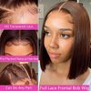 13X4 Straight HD Transparent #4 Brown Bob Wig Human Hair Wear and Go Glueless Wigs Human Hair Pre Plucked Pre Cut Bob Frontal Wigs With Baby Hair Chocolate Brown Bob Lace Front Wigs For Black Women