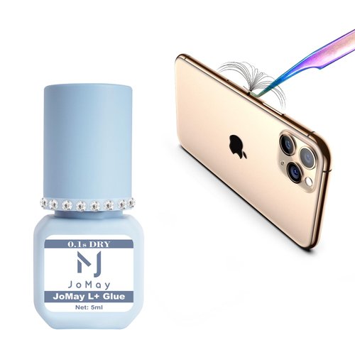 M J JoMay Eyelash Extension Glue Extra Strong 0.1 Sec Dry Retention – 6-8 Weeks Lash Glue for Eyelash Extensions 5ml Black Lash Adhesive Only Professional Use Never for DIY/Cluster Lashes (5ML,Black)