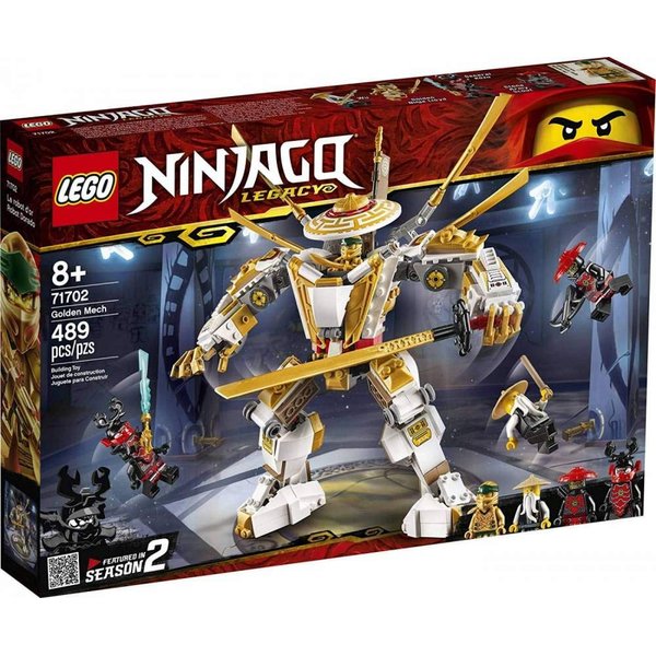 LEGO NINJAGO Legacy Golden Mech 71702, Cool Toys for Kids Building Kit, New 2020 (489 Pieces)