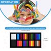 10 Colors Water Activated Face Painting Body Painting Palette, 3 Grids Color Block Palette, Water Based Face Paint Set With Brush, Rainbow Face Paint Makeup For Halloween Cosplay Party (01#)