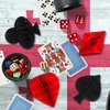 Tenare 24 Pcs Casino Theme Party Decorations Poker Paper Hanging Ornaments 3D Honeycomb hanger for Las Vegas Party Red Black poker Paper Ceiling for Las Vegas Casino Night Poker Party