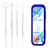 TRISBRO Dental Care Set Dentist Tools Kit, Professional Calculus and Plaque Remover Set, Dental Hygiene Kit, Teeth Plaque Remover Tool Metal Tooth Pick and Dental Mirror(Blue)