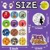 Funnlot Halloween Sticker Sheets 32 Sheets Round Halloween Stickers for Kids Halloween Stickers Trick Or Treat Stickers for Treat Bag Halloween Party Decors