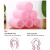 6pcs Plastic Hair Rollers, Self-Adhesive Air Bang Hair Curlers, Double-Layer Curlers Bangs Hair Volume Styling Tools, DIY Curly Hairstyle for Women Girls Pink Medium