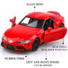 TOKAXI 1/36 Scale Toyota Supra Toy Car,Toyota Diecast Car Model,Pull Back Toy Cars,Cars Gifts for Boys Girls（Red）