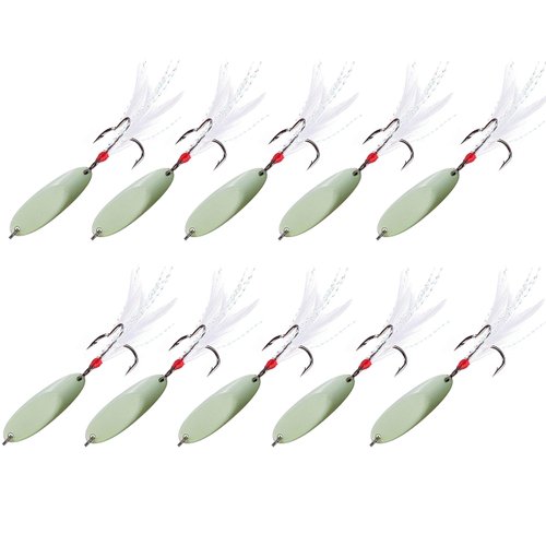 Casting Fishing Spoons Lures Saltwater Jigging Spoons Fishing Tackle Bait with Treble Hooks Hard Metal Spoon Lures for Salmon Bass