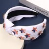 mokkia 4th of July Headband for Women American Flag Star Knotted Headbands Red White and Blue Rhinestone Crystal Top Knot Headbands Patriotic 4th of July Accessories Party Favors (American Star 3)
