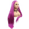 Purple Long Box Braided Wigs Micro Braided Lace Front Wigs for Women Hot Purple Braid Synthetic Wigs Glueless Heat Resistant Fiber Hair for Cosplay Party 28inches