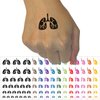 Lungs Anatomy Organ Body Part Temporary Tattoo Water Resistant Fake Body Art Set Collection - Light Green (One Sheet)