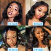 EMOBANA Bob Wig Human Hair 13x6 Lace Front Wigs 14 Inch Loose Body Wave HD Lace Frontal Wigs Glueless Wigs Human Hair Pre Plucked Wear and Go Short Bob Wigs for Black Women Natural Black Color