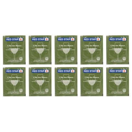 North Mountain Supply - RS-CB-10 Red Star Cote des Blancs Wine Yeast - Pack of 10 - With Freshness Guarantee