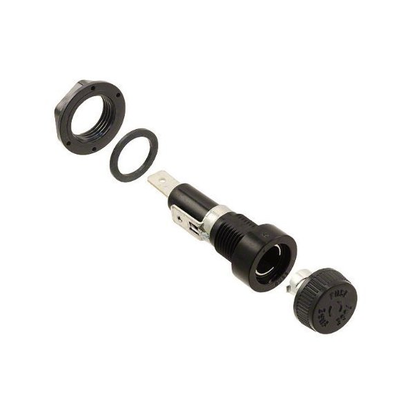 BUSSMANN BK/HKP-HH-R (HKP-HH) Cartridge Fuse Holder. For 6x30mm (1/4 in x 1-1/4 in) Fuses. Panel Mount