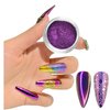 8Pcs Chameleon Chrome Nail Powder,Chrome Powder for Gel Nails Nail Chrome Powder Mirror Effect Holographic Aurora Iridescent Pearlescent Manicure(8 colors)
