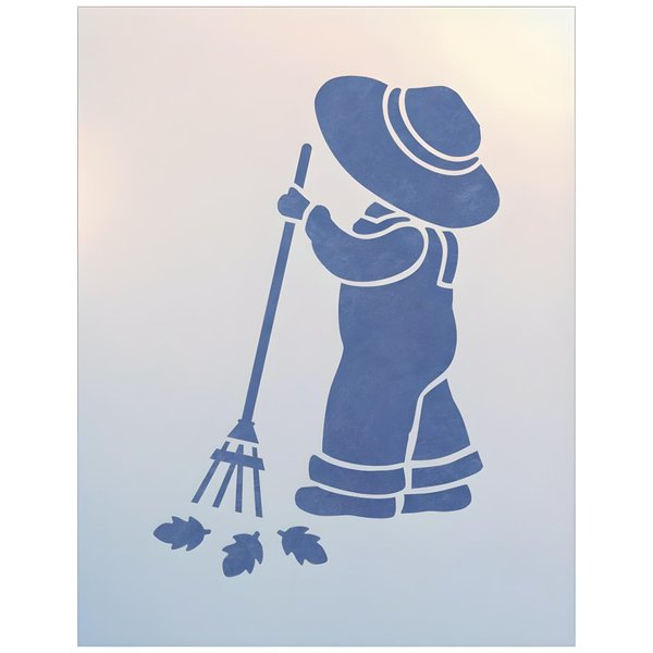 Overall Sam 3 Stencil - 4.8" x 6.2 Children Kids Drawing Sidewalk Chalk Washable Plastic Fun Art DIY Template Reusable Laser Cut Mylar Template for Painting Home Decor DIY Crafts - The Artful Stencil