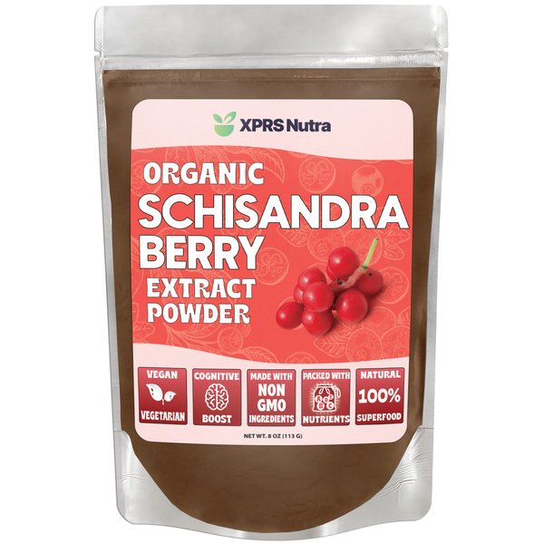 XPRS Nutra Organic Schisandra Berry Powder Extract - Premium USDA Organic Schisandra Powder for Cognition and Immunity - Vegan Friendly Berry Superfood (8 oz)