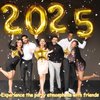 New Years Decorations 2025, Gold Number Balloons for New Years Eve Party Supplies, 40inch Gold Foil Balloon New Year Banner and Happy New Year Decorations 2025 NYE Decorations