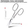 ZIZZLON Eyebrow Scissors for Women - Facial Hair Small Grooming Scissors for Men and Women – Professional Stainless Steel Scissors for Eyebrows, Nose Hair, Mustache, Beard, Eyelash, Dry Skin