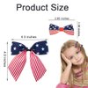 GERRIT 4th of July Hair Bow Clips 3 PCS Independence Day Hair Barrettes Patriotic Hair Accessories American Flag Hairpins Stars Strips Alligator Clips for Women Girls Party Favors, Blue