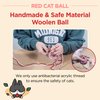 JAYU PET Red Cat Ball - Catnip Inside Cat Toy, Handmade Silvervine Ball Toys, Cat Toys for Indoor Cats, Interactive Matatabi Cat Ball Toy, Feline Kitten Toys, Cat Gifts (2.7 inch)