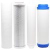 4-Pack Replacement Filter Kit Compatible with Aquasafe Home II RO System - Includes Carbon Block Filter, PP Sediment Filter, GAC Filter & Inline Filter Cartridge - Denali Pure Brand