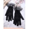 SATINIOR 8 to 15 Years Old Girls Lace Gloves Tea Party Gloves Princess Dress Gloves Floral Bow Elegant Wedding Gloves (Black)