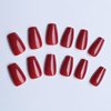 Bellelfin Coffin Press on Nails Short, 240Pcs Ballerina Red Fake Nails Kit Full Cover Acrylic Press on Nail with Glue Glossy Coffin Nails Press on False Nails for Women Girls Fingernails Artificial