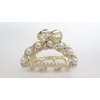 Generic Small rounded pearl and gold metal hair claw clip bridal clip