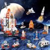 DIYDEC 12 in 1 Space Building Blocks Mini Shuttle Exploration Building Brick Sets Aerospace Rocket Toy Stacking Blocks for Party Favor Kids Adults Classroom Prizes Supplies