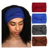 Woeoe African Headbands Knotted Hairbands Blue Yoga Sport Head Wraps Wide Elastic Head Scarf for Women and Girls (Pack of 4)