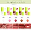 Lip Oil Pack- 5 Colors Tinted Lip Glow Oil Set Plumping Lip Oil Hydrating Transparent Lip Oil, Moisturizing Lip Gloss Kit Gift for Girl Women Lip Makeup Care