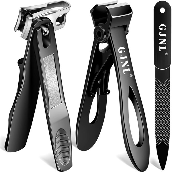 2024 German Nail Clippers for Men Women, 17mm Wide Jaw Straight Toenail Clippers for Thick Nails, Upgrade 360°Rotary Toe Nail Clippers for Seniors, Father's Day Gifts for Men Dad Sharp Nail Cutter