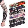 HOVEOX 12 Pcs Temporary Tattoo Arm Sleeves Temporary Tattoo Sleeves Fake Temporary Tattoo Arm Sleeves Halloween Tattoo Sleeves for Men Women (Pattern-2)