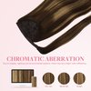 GOO GOO Ponytail Extension, Long Straight Wrap Around Clip in Handmade Real Human Hair for Women,Hair Piece Pony Tail Hair Extensions Hairpieces for Girls,Chocolate Brown to Caramel Blonde #4/27/4,