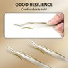 Lash Applicator Tool Eyelash Clusters Tweezers For False Lashes Curved DIY Eyelash Applicator Tweezers Stainless Steel Cluster Lash Applicator Curved Lash Clamper For Application and Removal