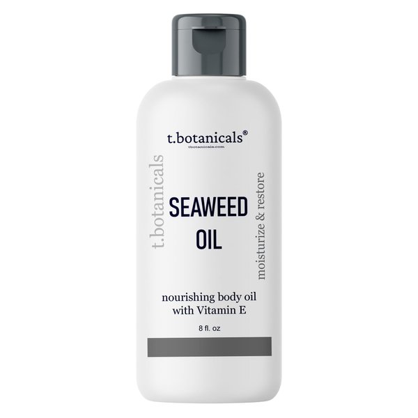 Seaweed Body Oil 8 oz. Nourishing Sea Moss Oil Fast Absorbing Firming Anti-Aging Non-Greasy Oil Day and Night Massage Kelp Moisturizer for Dry Dull, Sagging Skin, Face, Hair, Foot, Hands (Unscented)