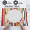 Ruvanti Placemats 100% Cotton 13x19 Inch, Dining Table Placemats Set of 6, Modern Place Mats for Dining Table Decor, Kitchen & Table Linens, Coffee Mat for Christmas Dinners – Multi Stripe