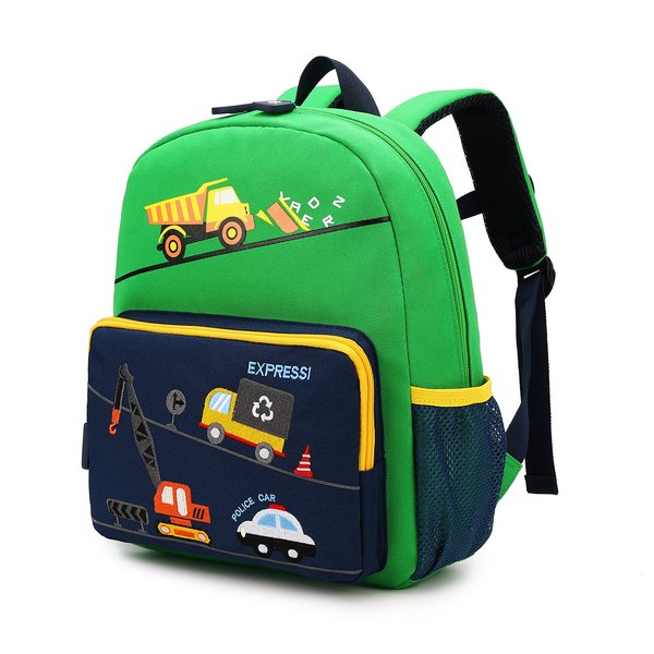 willikiva Car Dinosaur Kids Toddler Backpack for Boys and Girls Children Waterproof Preschool Bag(Green Bus)