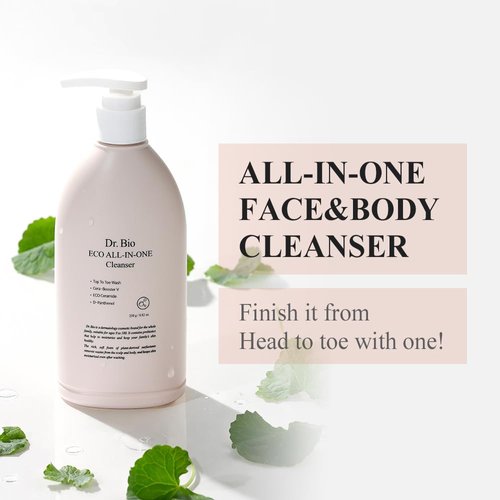 Dr. Bio Eco All-in-One Cleanser 250g Hydrating Gentle Face Cleanser & Body Wash Moisturizing for Dry to Oily Skin