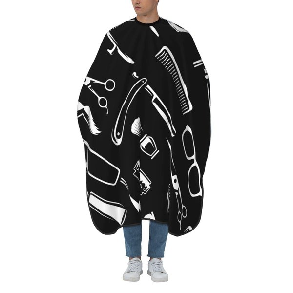 Haircut Black Barber Cape for Adult Professional Salon Haircut Capes Haircut Apron 66" x 56"