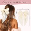 2Pcs Hair Bows for Women Hair Clip Silky Satin Hair Bows Black Beige Hair Ribbon Barrettes for Girls Alligator Hair Clips Hair Accessories