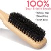 Styling Cream & Slick Back Hair Brush Set for Flyaways, Curl Defining, Smoothing & Sleek Styles – Non-Greasy Hair Tamer Cream with Boar Bristle Brush for Women & Kids, Add Shine, Baby Hairs