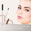 DEVIMIC Eyebrow Tattoo Pen, Microblading Eyebrow Pencil, with a Micro-Fork Tip Applicator, Create Natural Looking Eyebrows, Easy to Use and Stays All Day (Black)