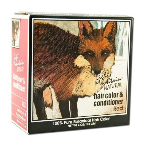 Light Mountain Natural Hair Color & Conditioner, Red - 4 Oz, 2 pack
