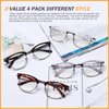 DOOViC 4 Pack Blue Light Blocking Reading Glasses Anti Eyestrain Fashion & Classic Style Spring Hinge Computer Readers for Women Men 1.75 Strength