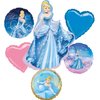 Cinderella Birthday Party 6pc Foil Balloons Bouquet Decorations