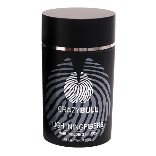 CrazyBull Hair Lightning Hair Building Fibers - Plant Based Hair Fibers - Hair Fibers for Thinning Hair - Bonds to Hair and Scalp - Black - 0.77 oz
