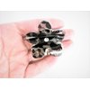 Small mini black lacy flower hair claw clip with crystals (Crystal choice: No crystal)
