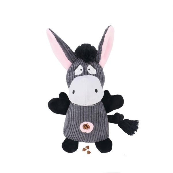 Donkey Squeaky Dog Toy with Crinkle Paper Plush Rope Dog Toy Relief Boredom Dog Toys Treats Feeder Puzzle Pet Toy for Chewer Small Medium Breed Dog